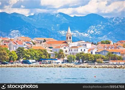 Town of Novalja waterfront view, Pag island, Croatia