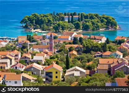 Town of Preko and Galovac island monastery, Ugljan Island, Dalmatia, Croatia