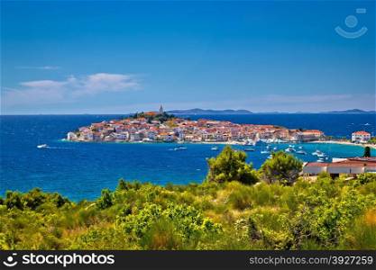 Town of Primosten dalmatian town on rock view, Dalmatia, Croatia