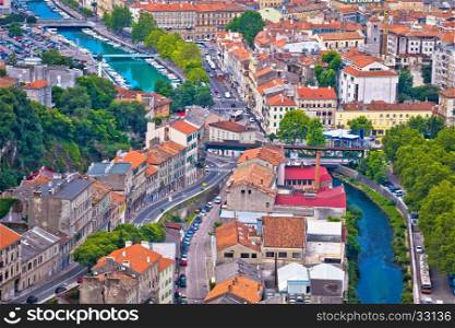 Town of Rijeka and Rjecina river view, Kvarner, Croatia