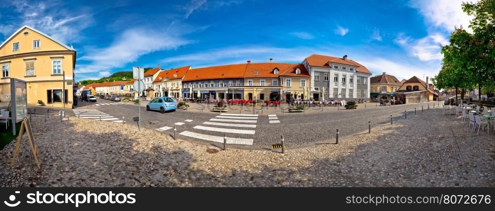 Town of Samobor main square panorama, northern Croatia