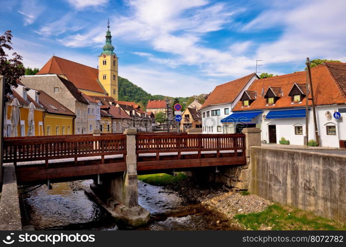 Town of Samobor river and architecture, northern Croatia