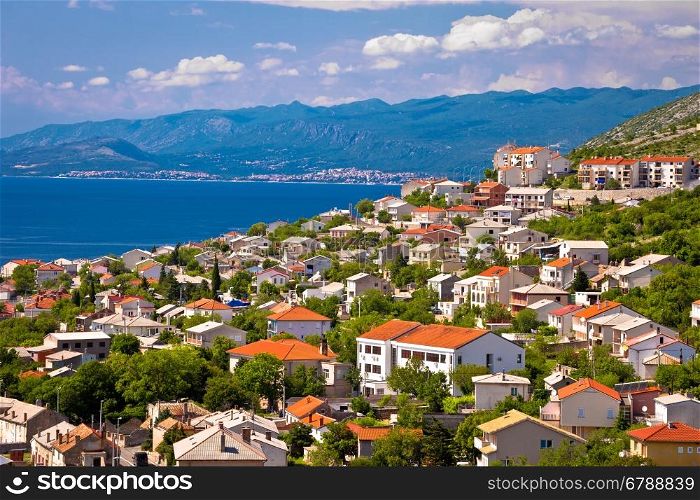 Town of Senj and Novi Vinodolski view, Velebit channel coastline, Croatia