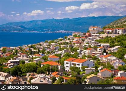 Town of Senj and Novi Vinodolski view, Velebit channel coastline, Croatia