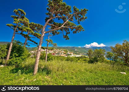 Town of Senj nature and coast view, Primorje, Croatia