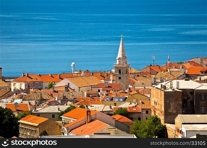 Town of Senj rooftops and waterfront view, Primorje, Croatia
