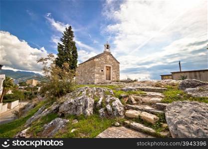 Town of Solin chapel on the rock, Dalmatia, Croatia