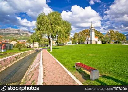 Town of Solin church and park on Jadro river, Dalmatia, Croatia