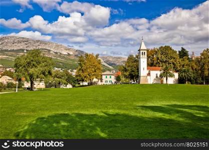 Town of Solin historic landmark and nature view, Dalmatia, Croatia