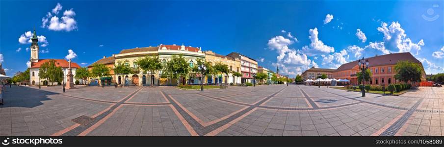 Town of Sombor square and architecture panoramic view, Vojvodina region of Serbia