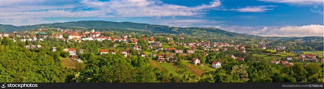 Town of Sveti Ivan Zelina panorama, Prigorje, Croatia