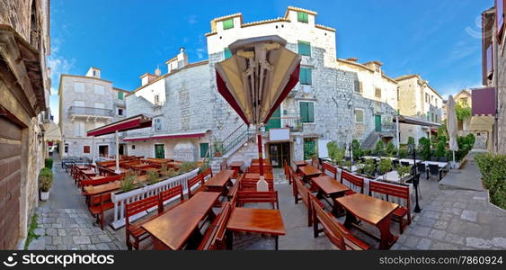 Town of Trogir old square panorama, Dalmatia, Croatia