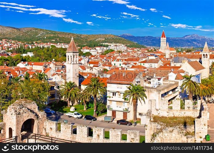 Town of Trogir waterfront and landmarks view, UNESCO world heritage site in Dalmatia region of Croatia