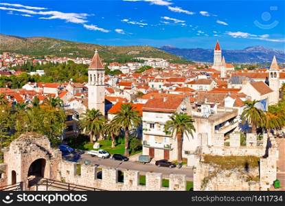 Town of Trogir waterfront and landmarks view, UNESCO world heritage site in Dalmatia region of Croatia