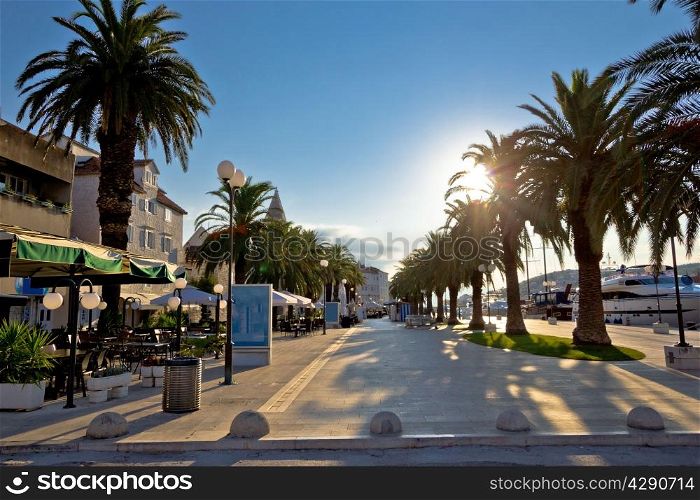 Town of Trogir waterfront sunrise view, Dalmatia, Croatia