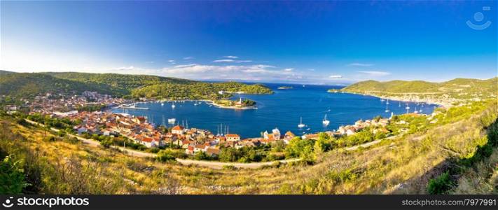 Town of Vis bay panorama, Dalmatia, Croatia