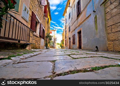 Town of Visnjan cobbled old steet, Istria, Croatia