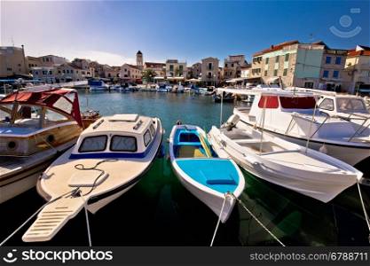 Town of Vodice tourist waterfront view, Dalmatia, Croatia