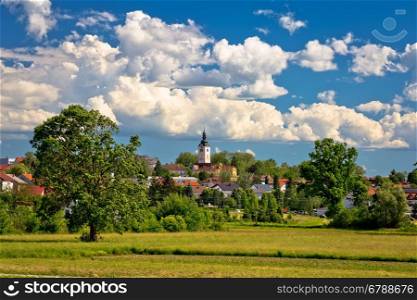 Town of Vrbovec landscape and architecture, Prigorje region of Croatia