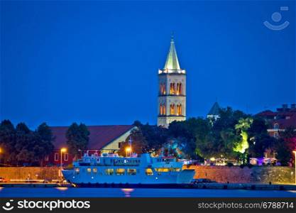 Town of Zadar waterfront evening view, Dalmatia, Croatia