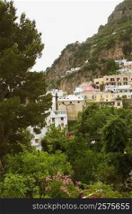 Town on a hill, Positano, Amalfi Coast, Salerno, Campania, Italy