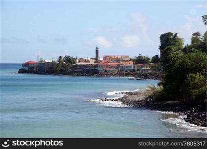 Town on the caribean sea coast in Grenada