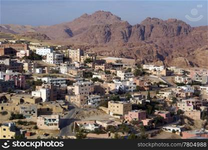Town Wadi Musa near ruins of Petra in Jordan