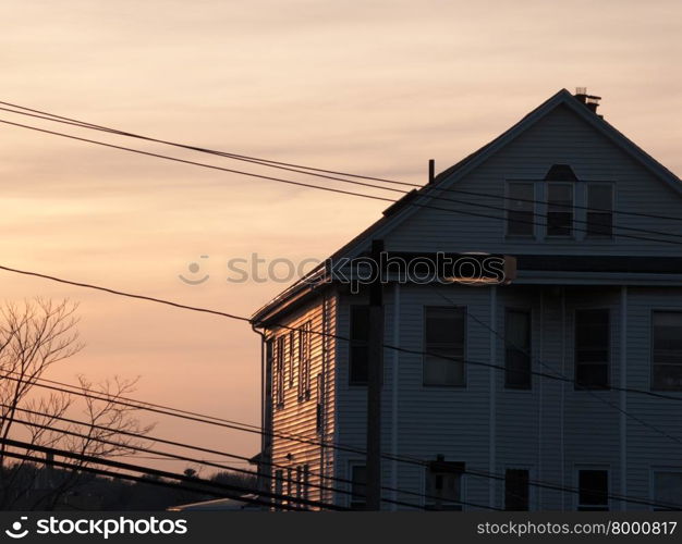 Townhouse in Boston, Massachusetts seen in the evening