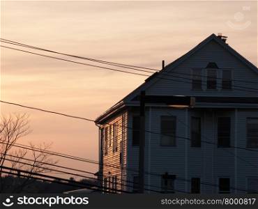 Townhouse in Boston, Massachusetts seen in the evening