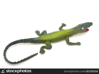 toy crocodile on a white background