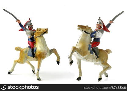 Toy knights on horses