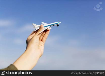 toy plane hand. Resolution and high quality beautiful photo. toy plane hand. High quality and resolution beautiful photo concept