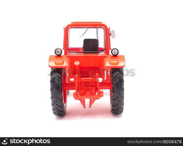 toy tractor on a white background