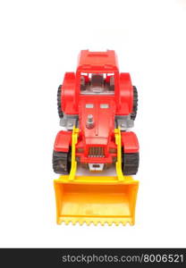 toy tractor on a white background