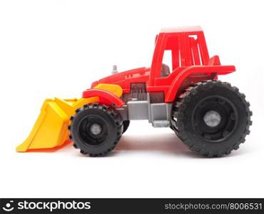 toy tractor on a white background