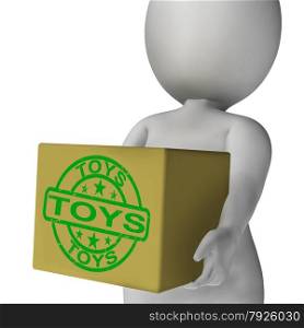 Toys Box Meaning Shopping And Buying For Children Or Kids