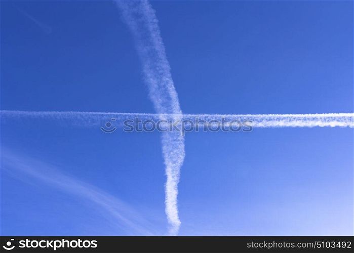 trace of the plane in the sky. trace of the plane in the sky.