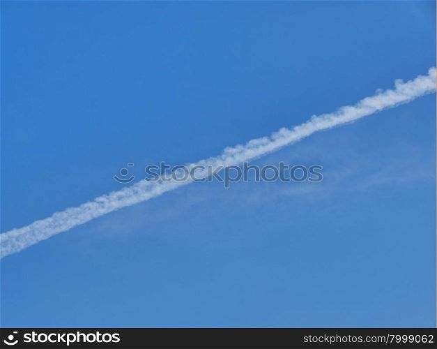 trace of the plane in the sky . trace of the plane in the sky