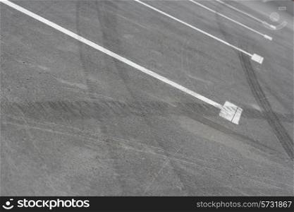 Traces of a braking on an asphalt