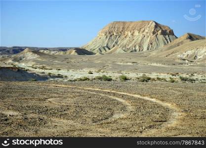 Track in Negev desert in Israel
