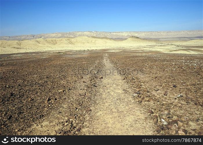 Track in Negev desert in Israel