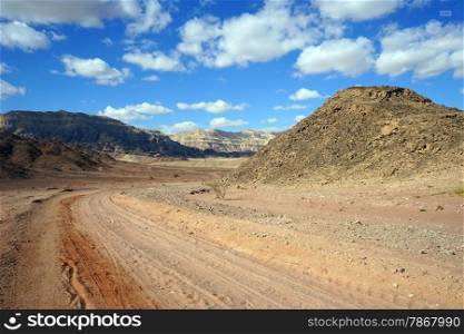 Track in Timna park in Negev desert, Israel