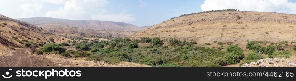 Track on the slope of mount near Kinneret lake, Israel
