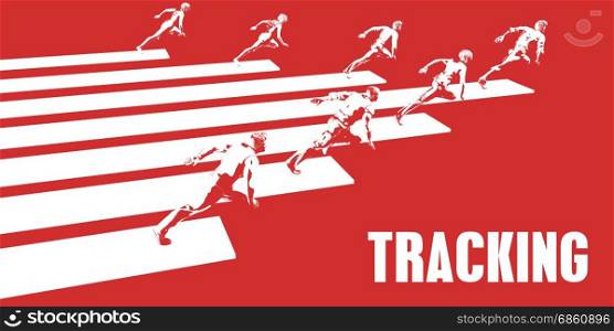 Tracking with Business People Running in a Path. Tracking