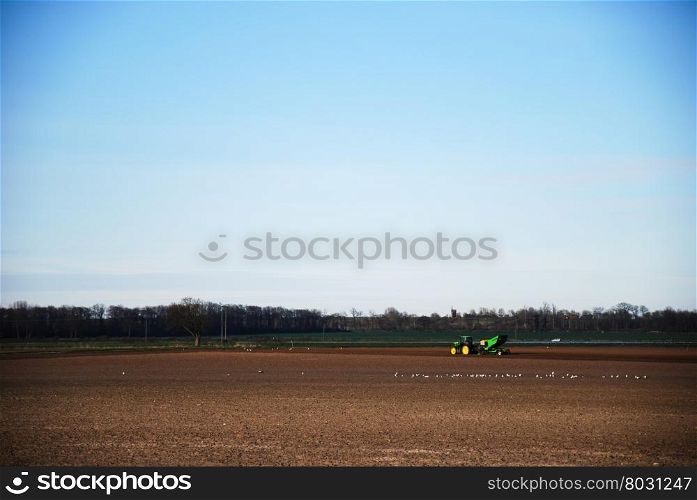 Tractor at work in a farmers field
