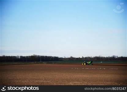 Tractor at work in a farmers field