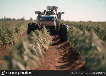 tractor harvests cannabis plants in the field,commercial hemp cultivation generative ai.