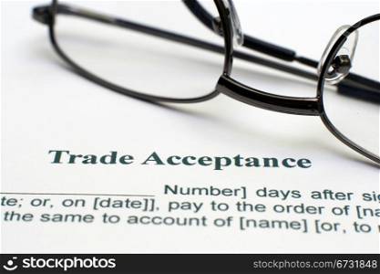 Trade acceptance form