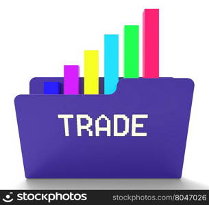Trade File Showing Business Graph And Ecommerce 3d Rendering