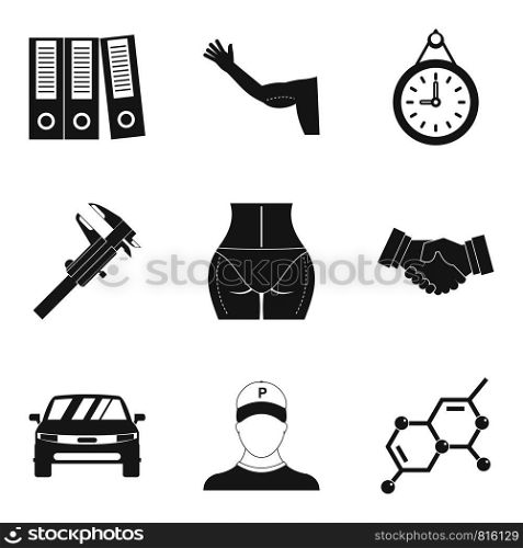 Trade icons set. Simple set of 9 trade vector icons for web isolated on white background. Trade icons set, simple style